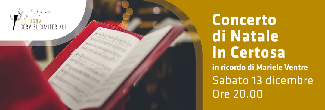 immagine con logo Bologna Servizi Cimiteriali e uno spartito musicale