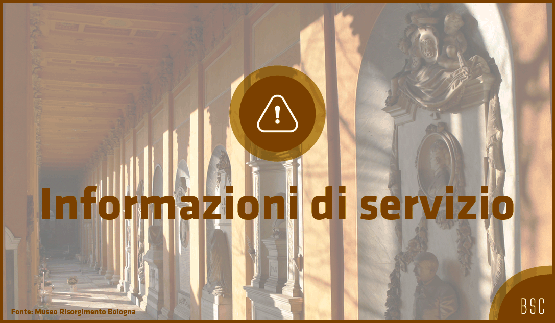 Immagine con sfondo cimiteriale e la frase Informazioni di servizio